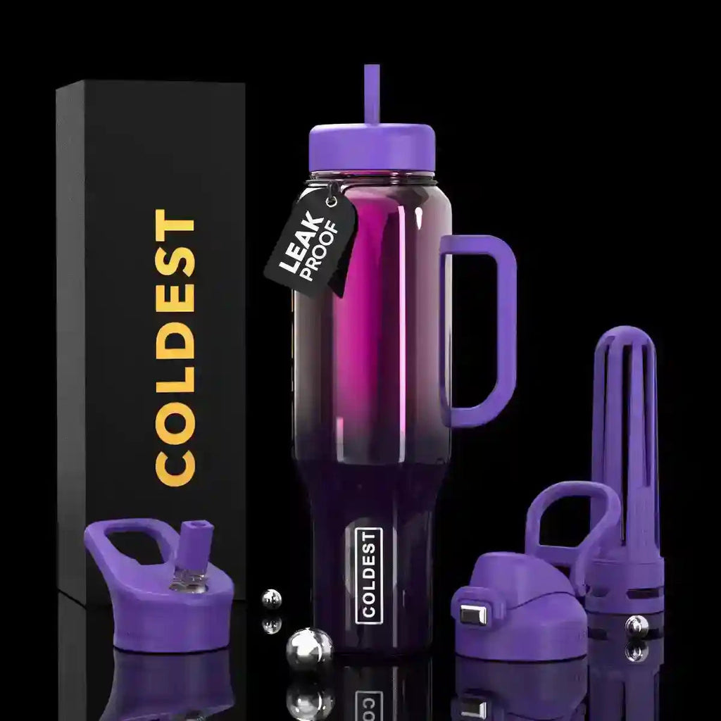 COLDEST 46oz Limitless Ultra v8 | Insulated Water Bottle with 3 Lids