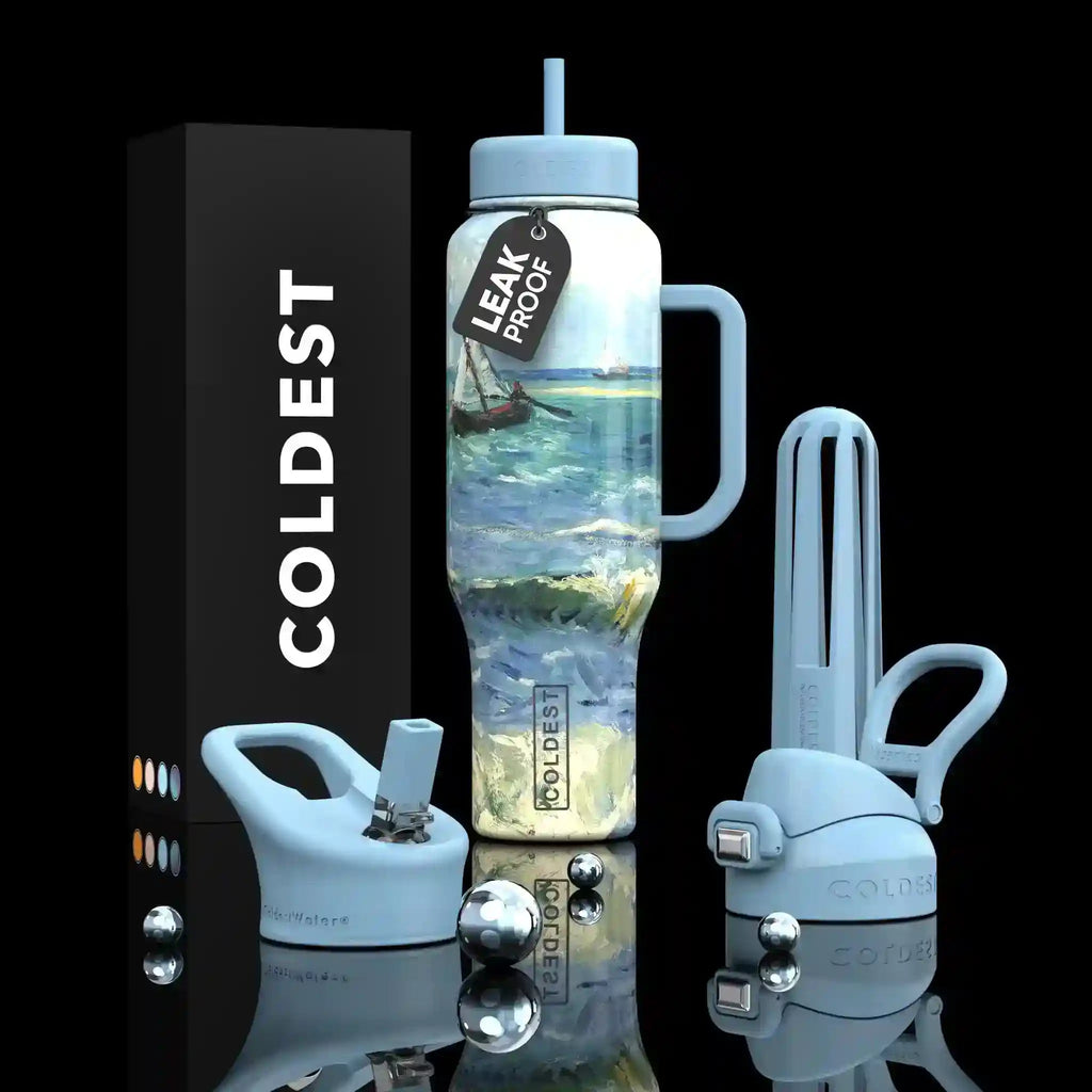 COLDEST 46oz Limitless Ultra v8 | Insulated Water Bottle with 3 Lids