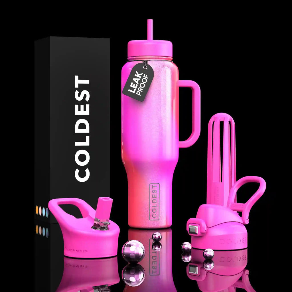 COLDEST 46oz Limitless Ultra v8 | Insulated Water Bottle with 3 Lids