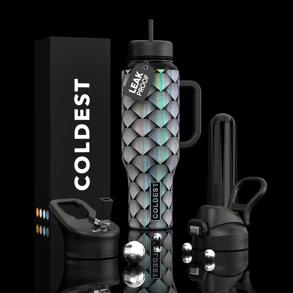 COLDEST 46oz Limitless Ultra v8 | Insulated Water Bottle with 3 Lids