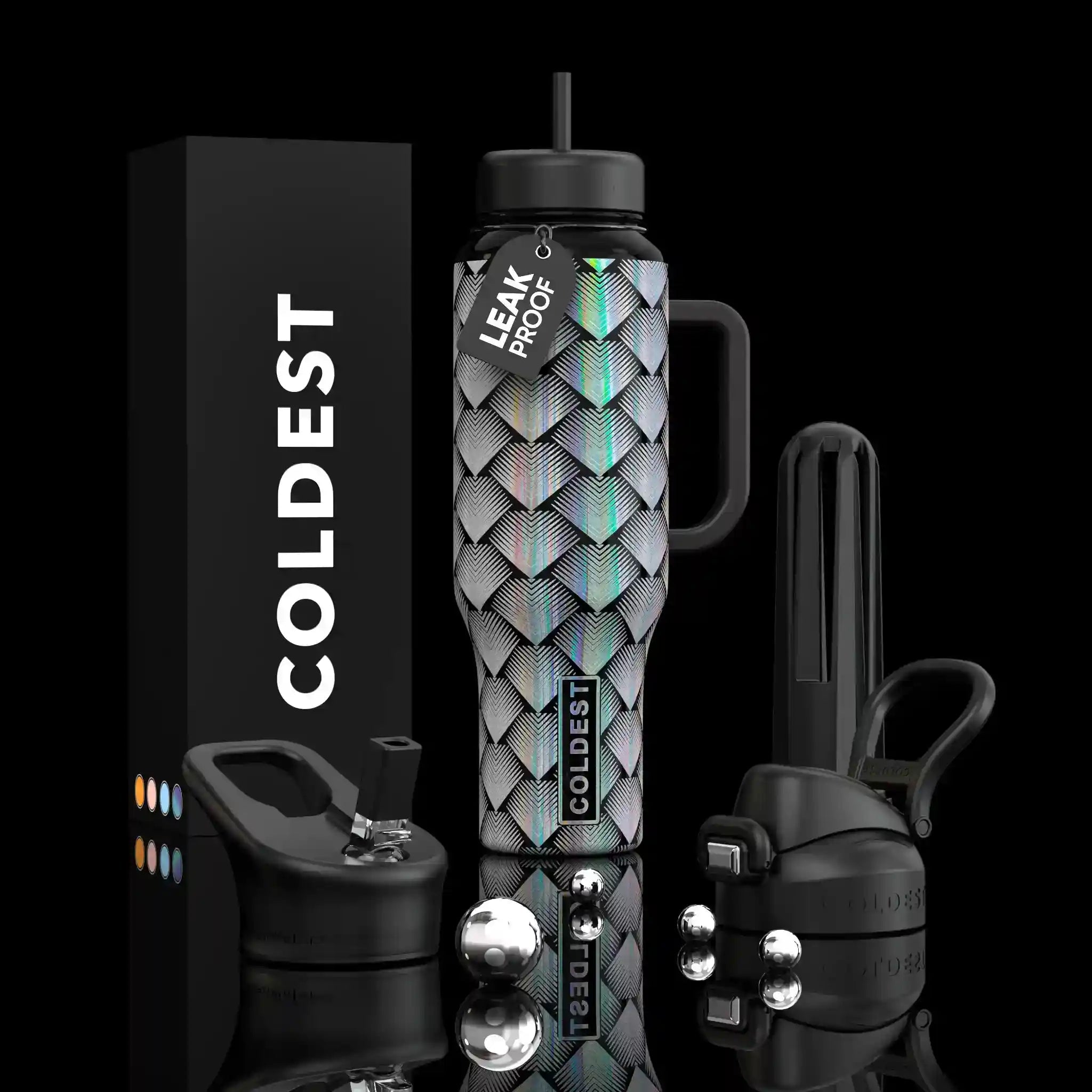 COLDEST 46oz Limitless Ultra v8 | Insulated Water Bottle with 3 Lids