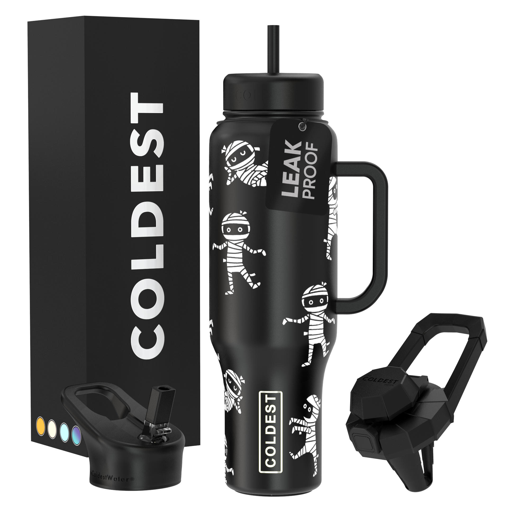 COLDEST 46oz Limitless Ultra v8 | Insulated Water Bottle with 3 Lids