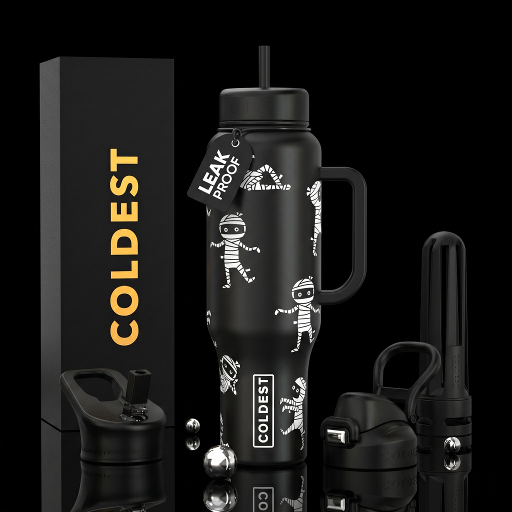 COLDEST 46oz Limitless Ultra v8 | Insulated Water Bottle with 3 Lids