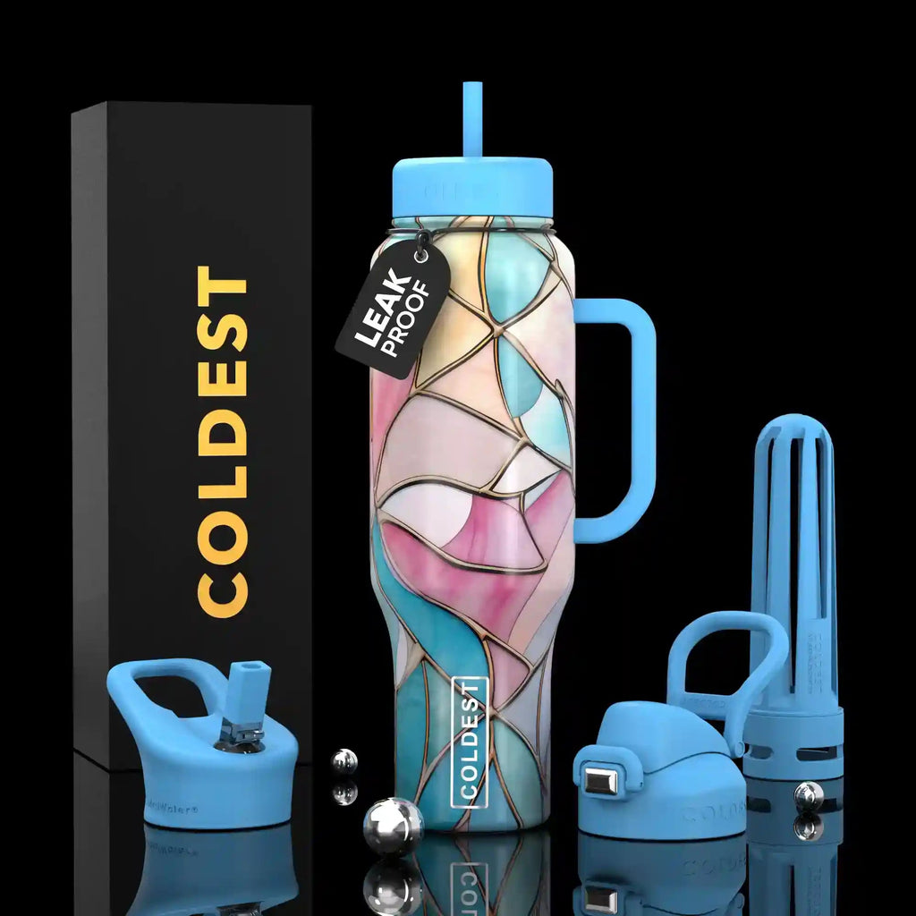 COLDEST 46oz Limitless Ultra v8 | Insulated Water Bottle with 3 Lids