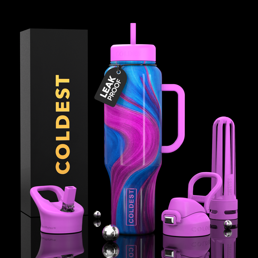 COLDEST 46oz Limitless Ultra v8 | Insulated Water Bottle with 3 Lids