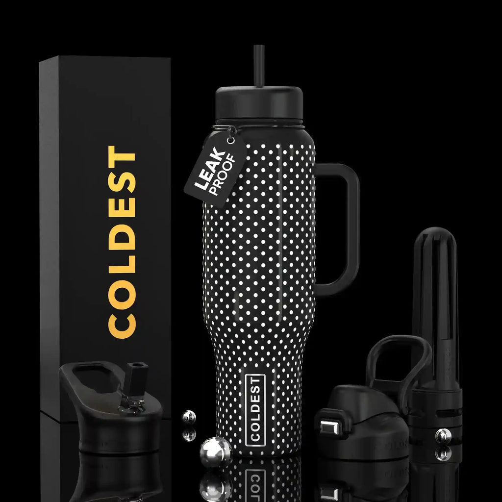 COLDEST 46oz Limitless Ultra v8 | Insulated Water Bottle with 3 Lids