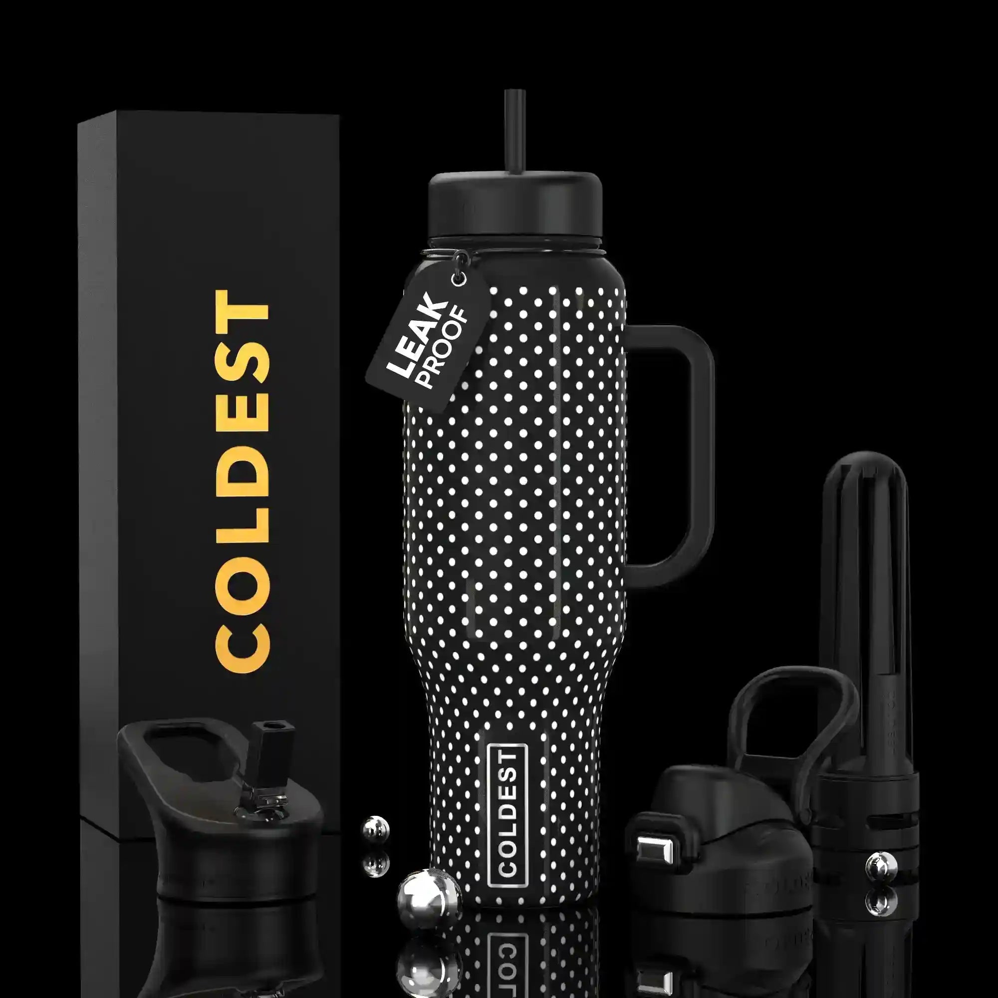 COLDEST 46oz Limitless Ultra v8 | Insulated Water Bottle with 3 Lids