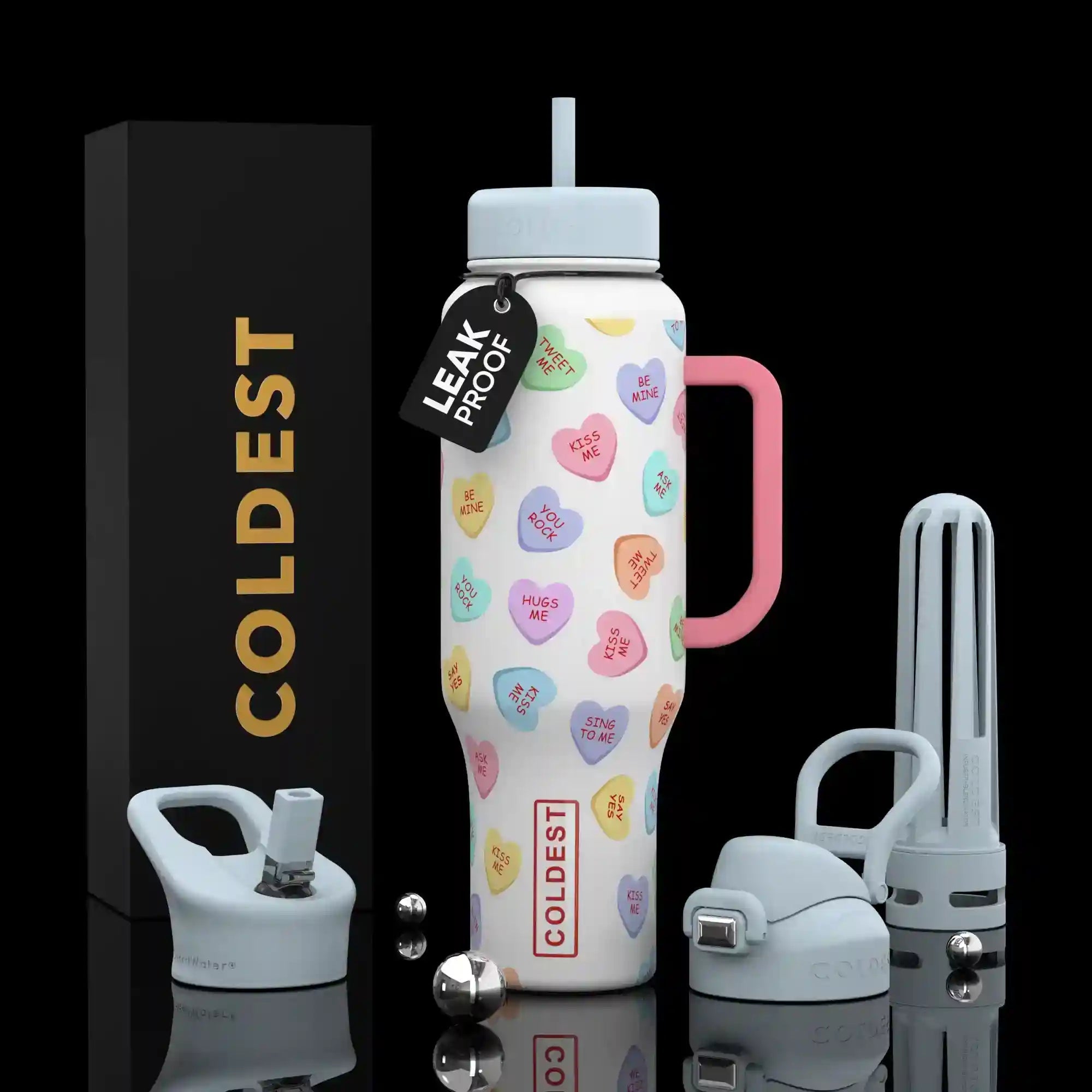 COLDEST 46oz Limitless Ultra v8 | Insulated Water Bottle with 3 Lids
