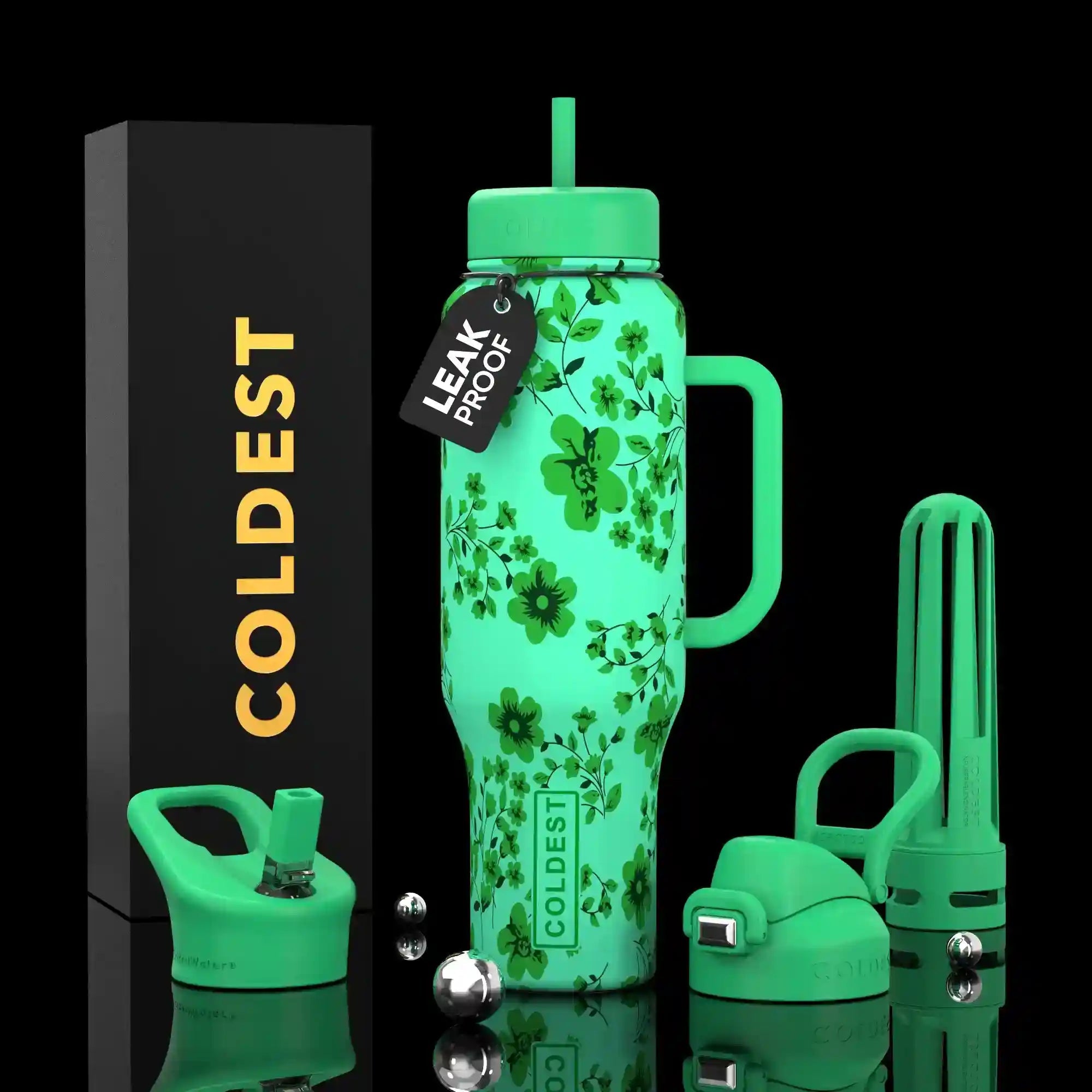 COLDEST 46oz Limitless Ultra v8 | Insulated Water Bottle with 3 Lids