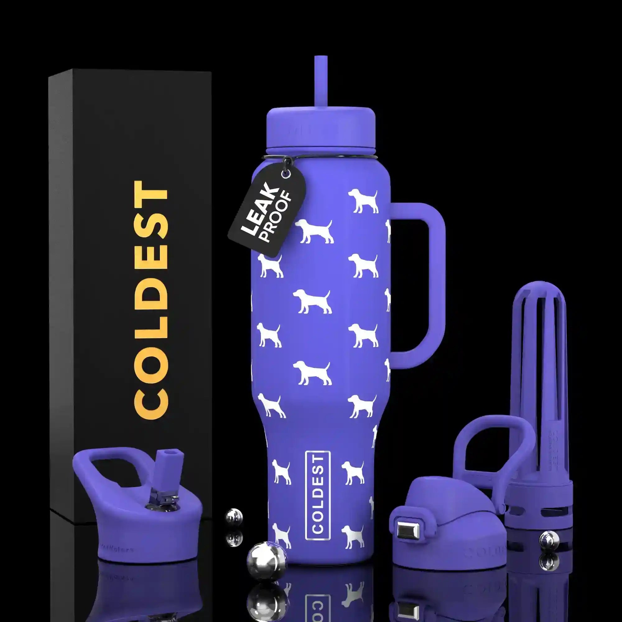 COLDEST 46oz Limitless Ultra v8 | Insulated Water Bottle with 3 Lids