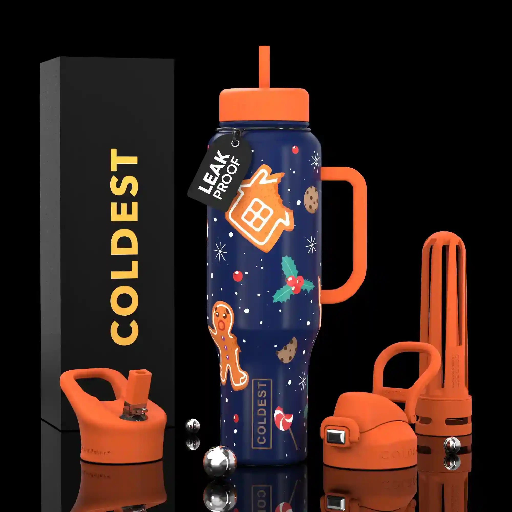 COLDEST 46oz Limitless Ultra v8 | Insulated Water Bottle with 3 Lids