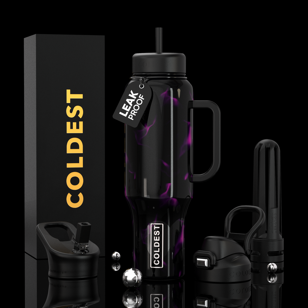 COLDEST 46oz Limitless Ultra v8 | Insulated Water Bottle with 3 Lids