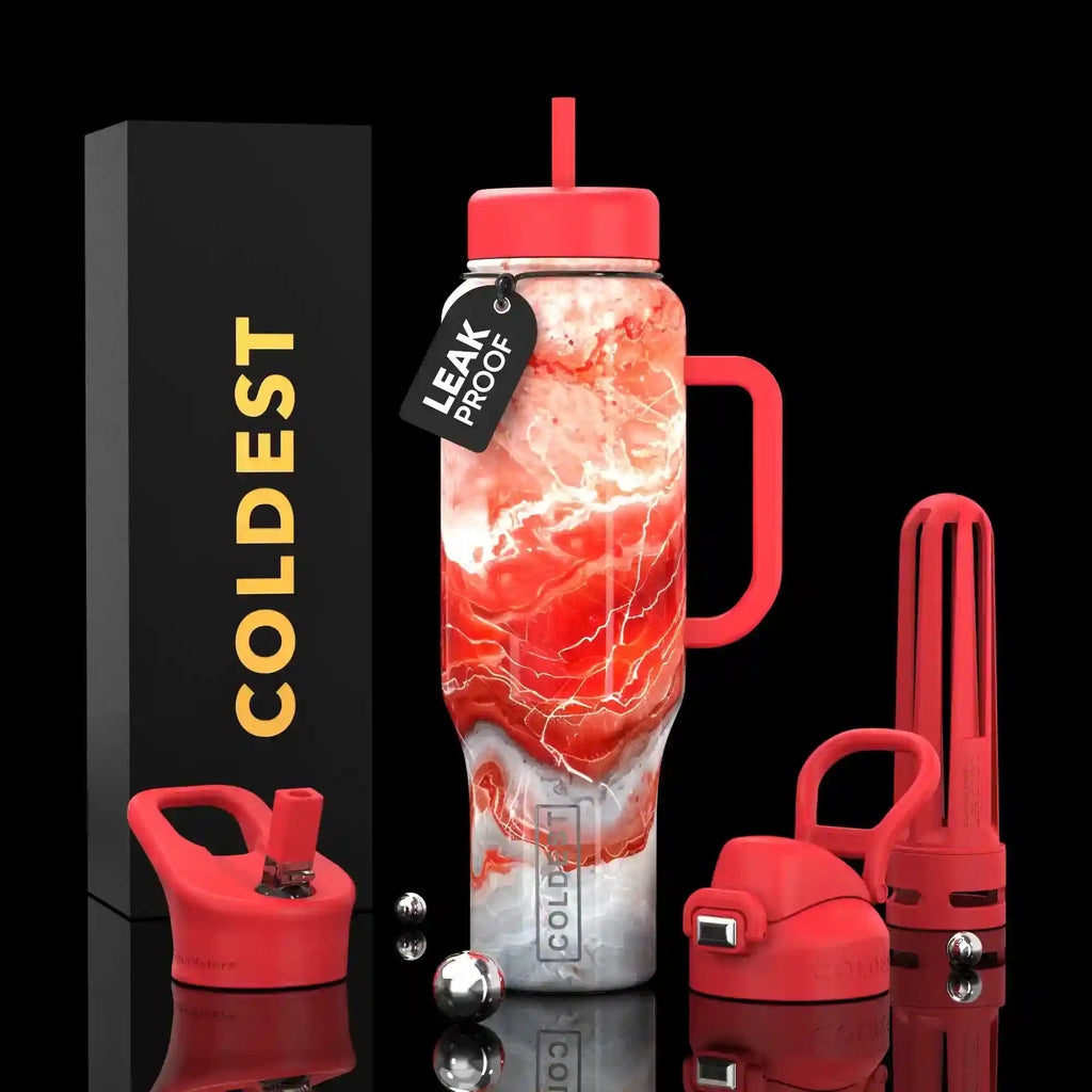 COLDEST 46oz Limitless Ultra v8 | Insulated Water Bottle with 3 Lids