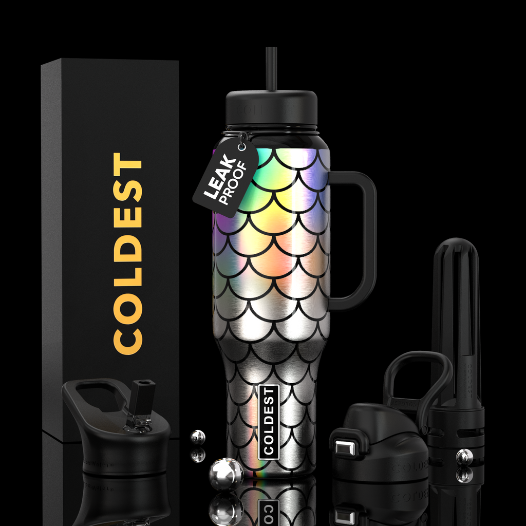 COLDEST 46oz Limitless Ultra v8 | Insulated Water Bottle with 3 Lids