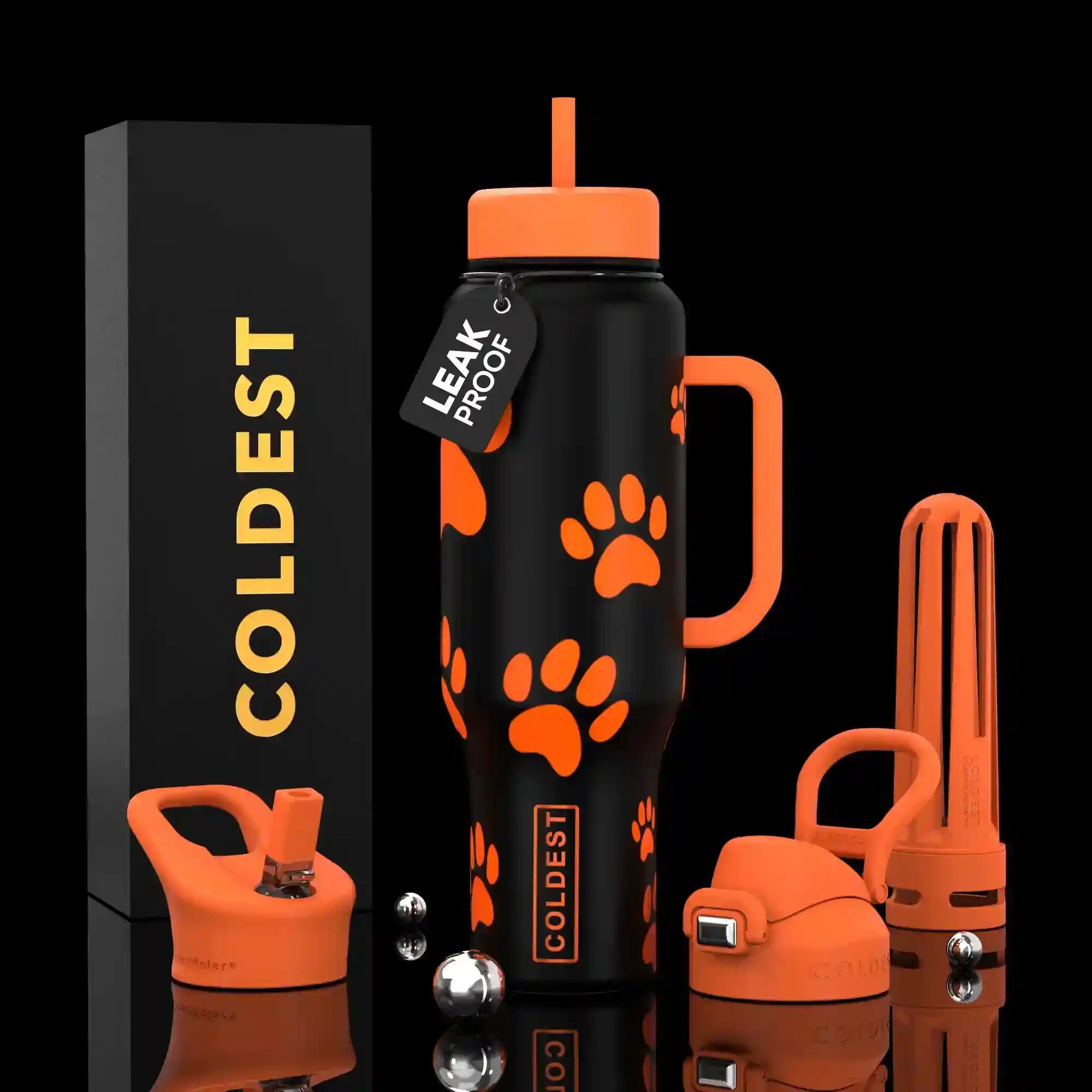 COLDEST 46oz Limitless Ultra v8 | Insulated Water Bottle with 3 Lids