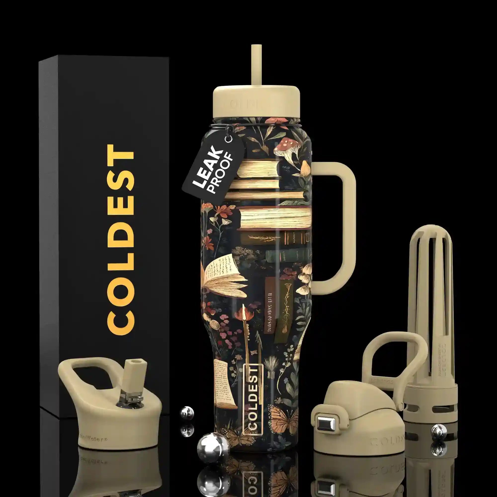COLDEST 46oz Limitless Ultra v8 | Insulated Water Bottle with 3 Lids