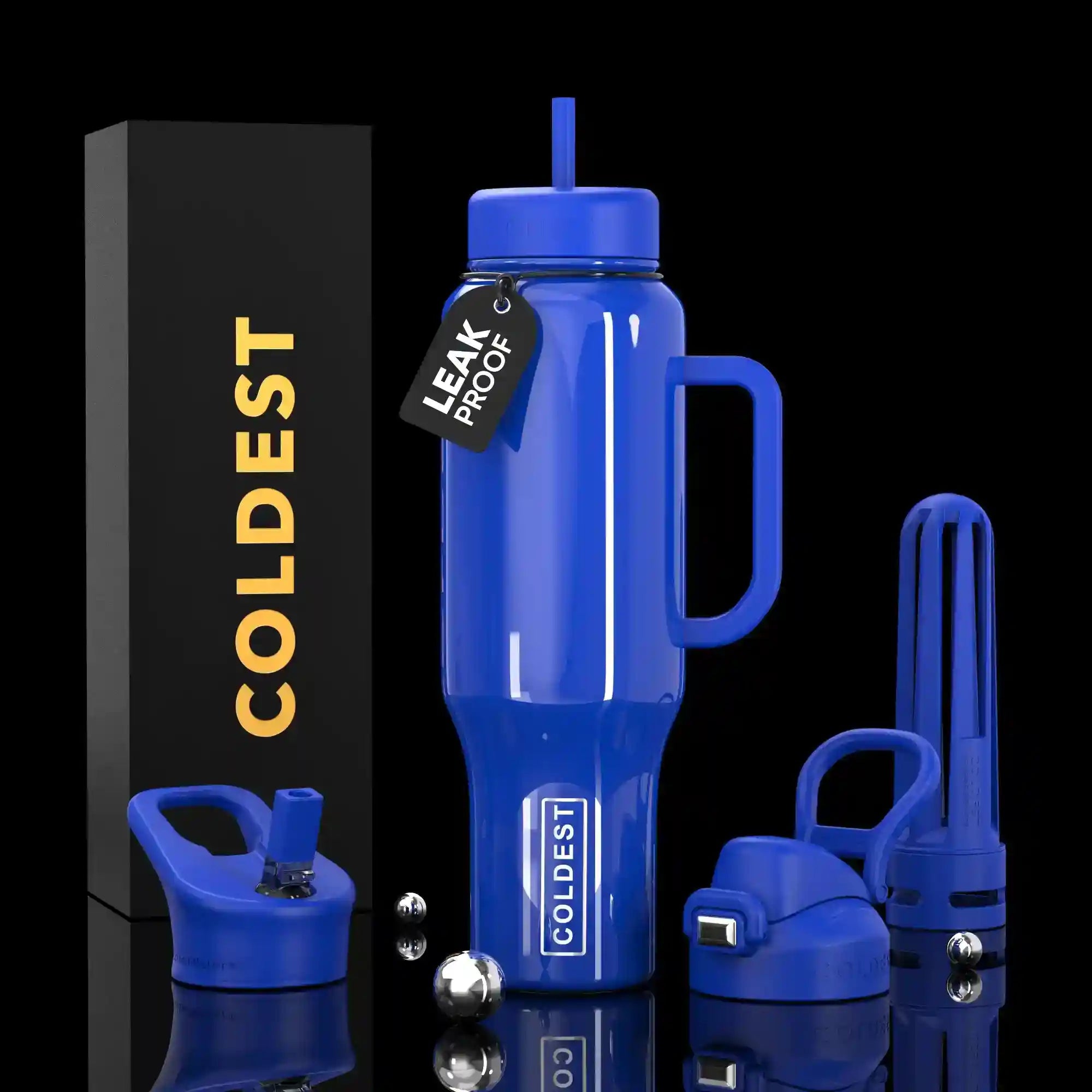 COLDEST 46oz Limitless Ultra v8 | Insulated Water Bottle with 3 Lids