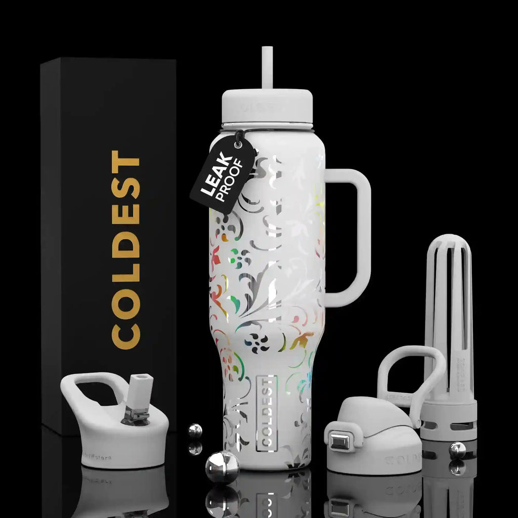 COLDEST 46oz Limitless Ultra v8 | Insulated Water Bottle with 3 Lids