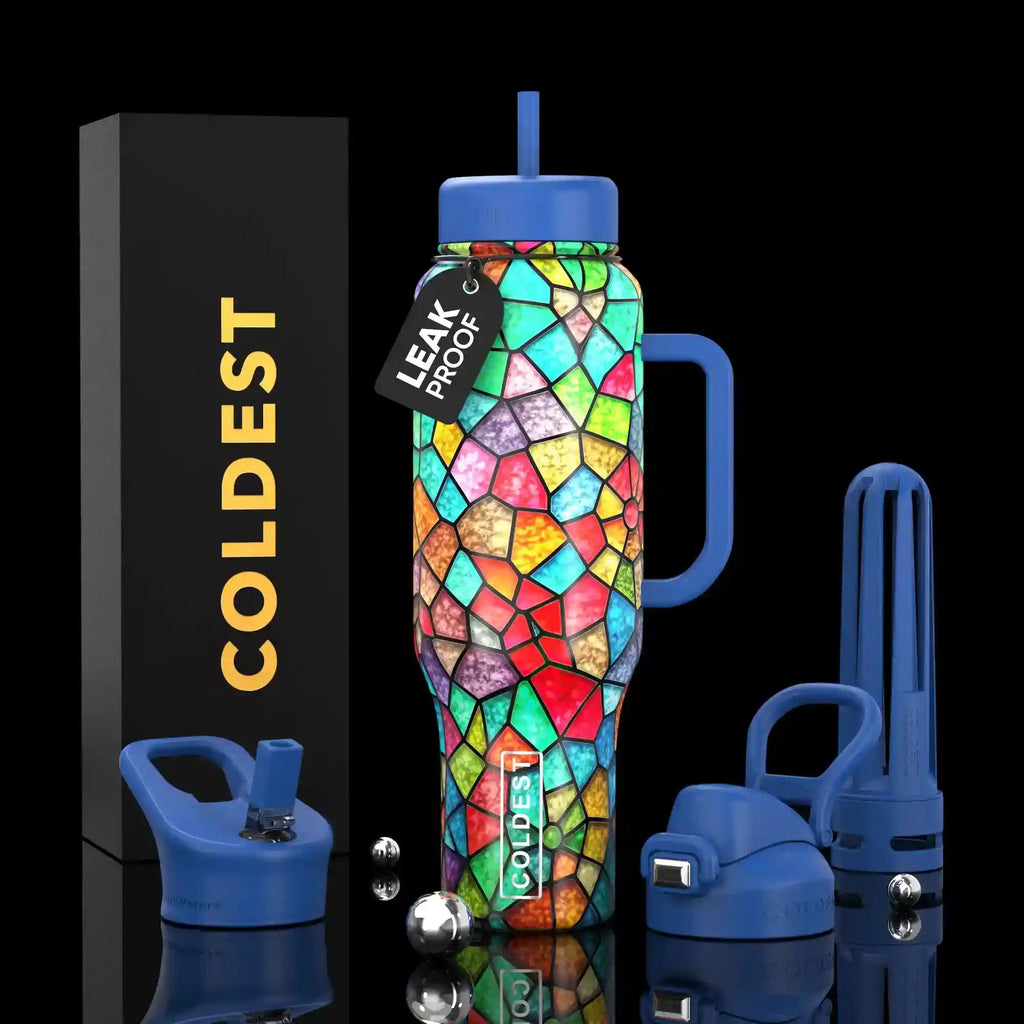 COLDEST 46oz Limitless Ultra v8 | Insulated Water Bottle with 3 Lids