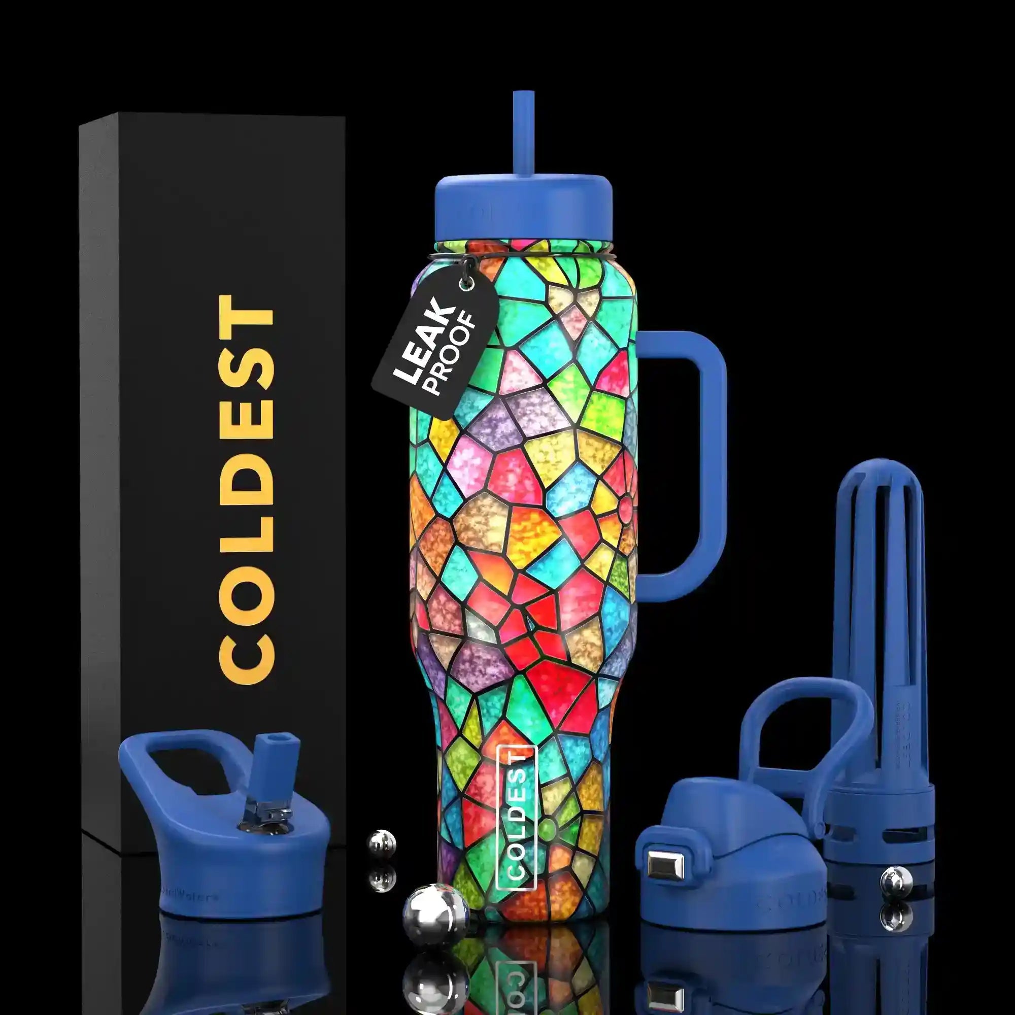 COLDEST 46oz Limitless Ultra v8 | Insulated Water Bottle with 3 Lids