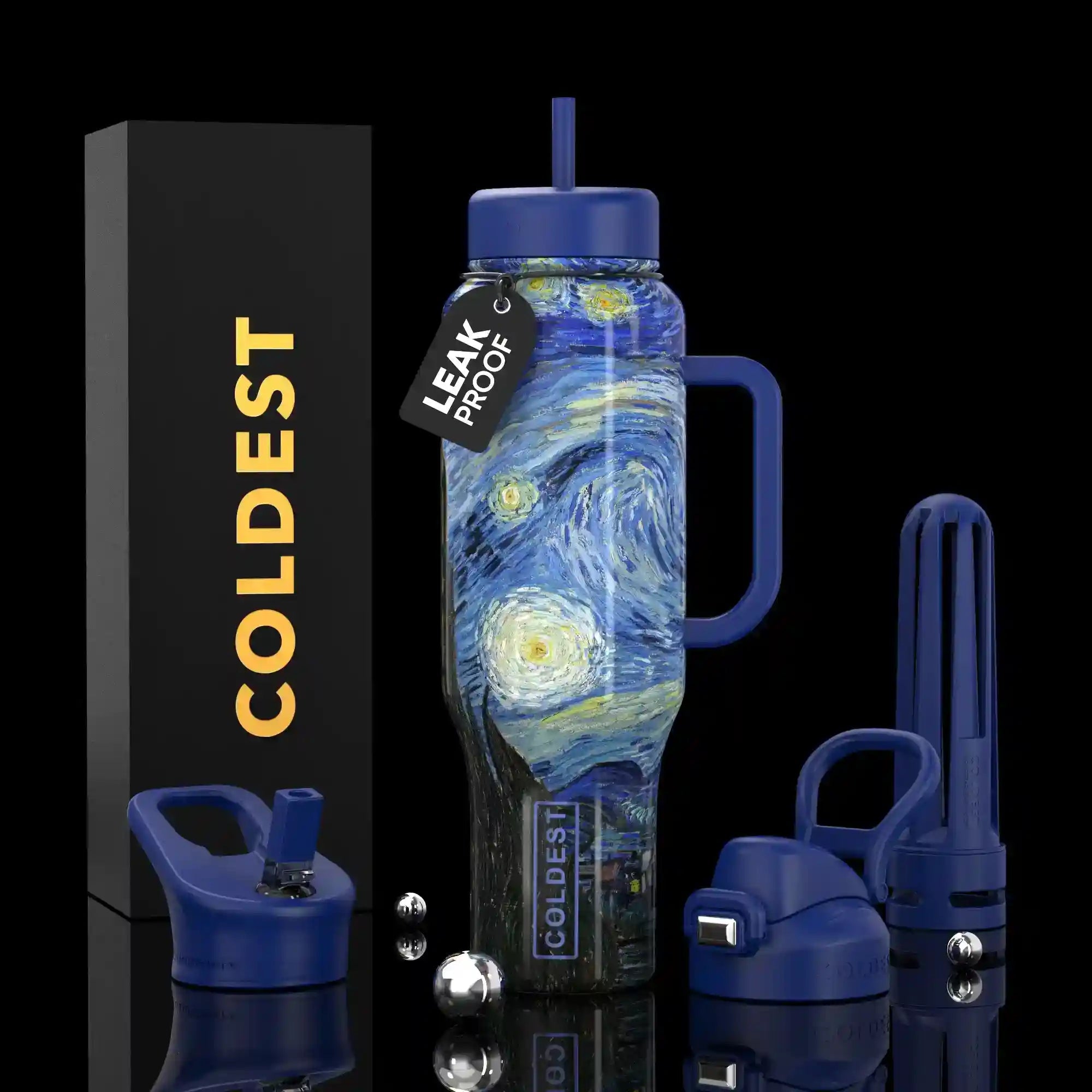 COLDEST 46oz Limitless Ultra v8 | Insulated Water Bottle with 3 Lids