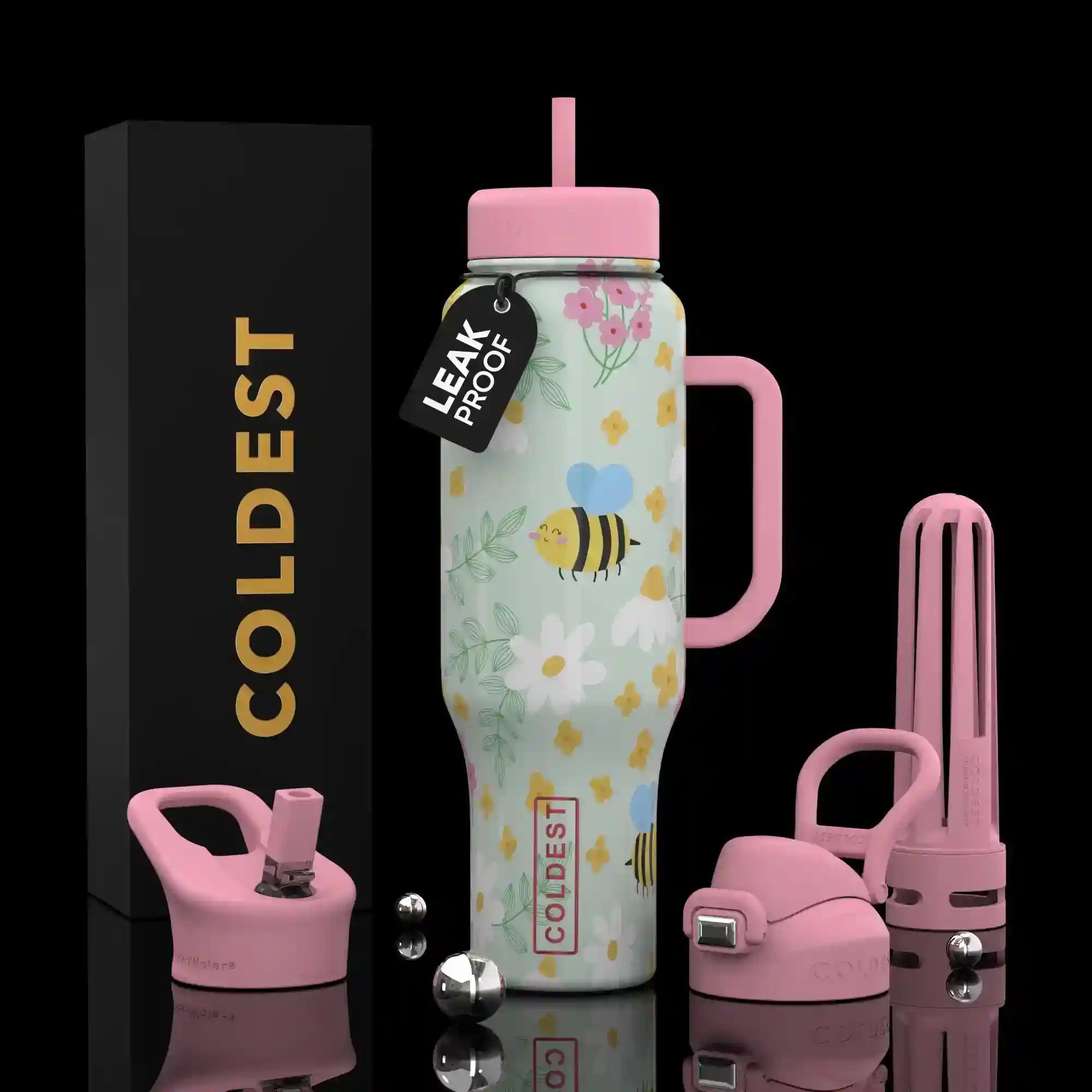 COLDEST 46oz Limitless Ultra v8 | Insulated Water Bottle with 3 Lids