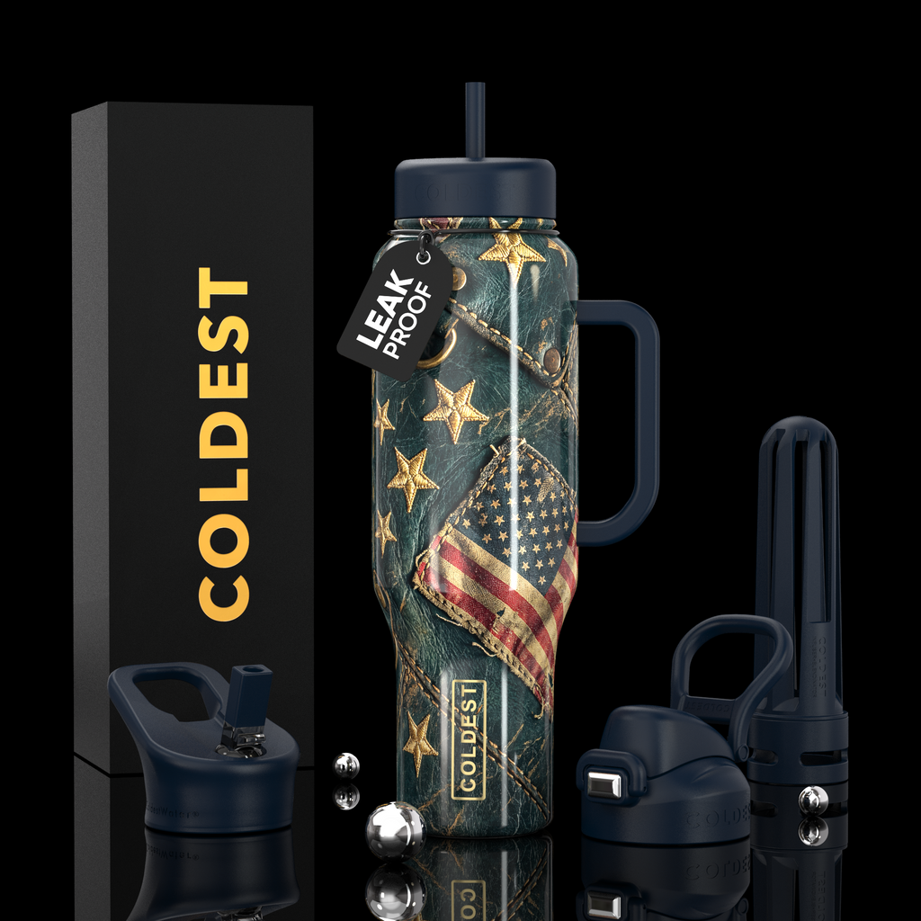COLDEST 46oz Limitless Ultra v8 | Insulated Water Bottle with 3 Lids