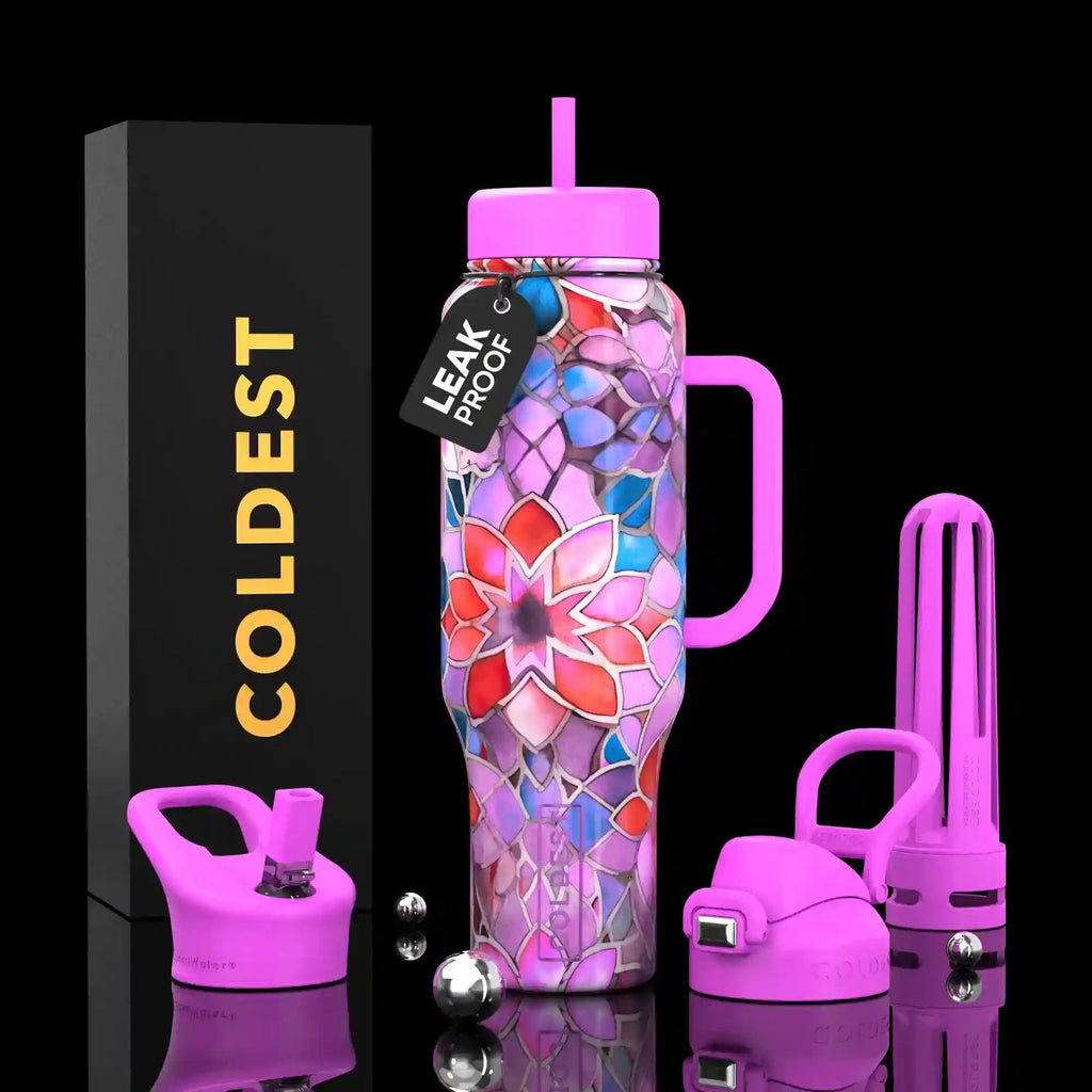 COLDEST 46oz Limitless Ultra v8 | Insulated Water Bottle with 3 Lids