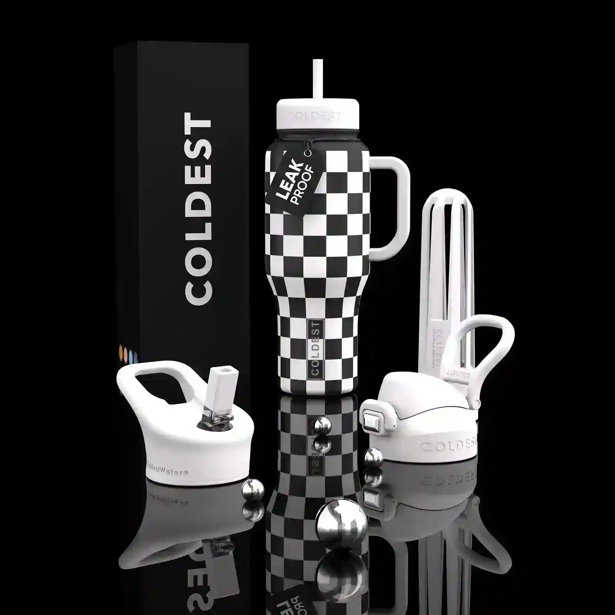 COLDEST 46oz Limitless Ultra v8 | Insulated Water Bottle with 3 Lids