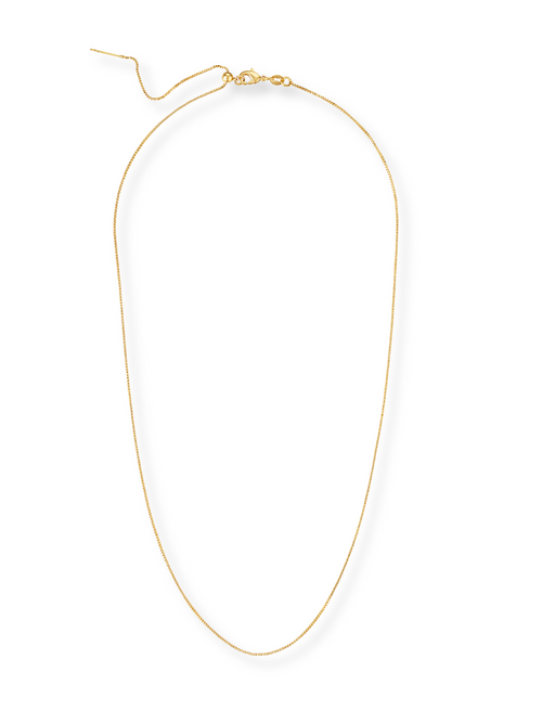 Gold necklace on a white background
