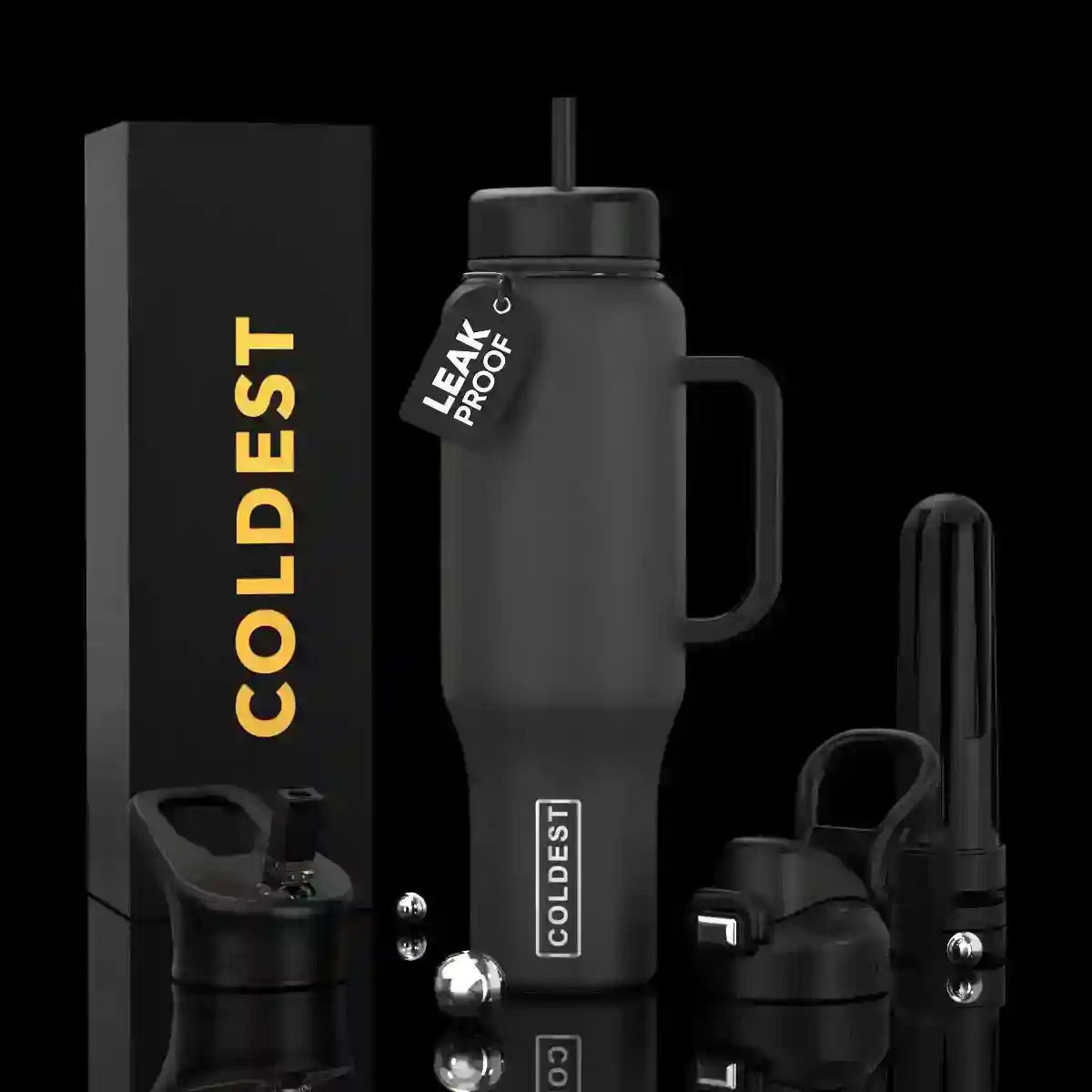 COLDEST 46oz Limitless Ultra v8 | Insulated Water Bottle with 3 Lids