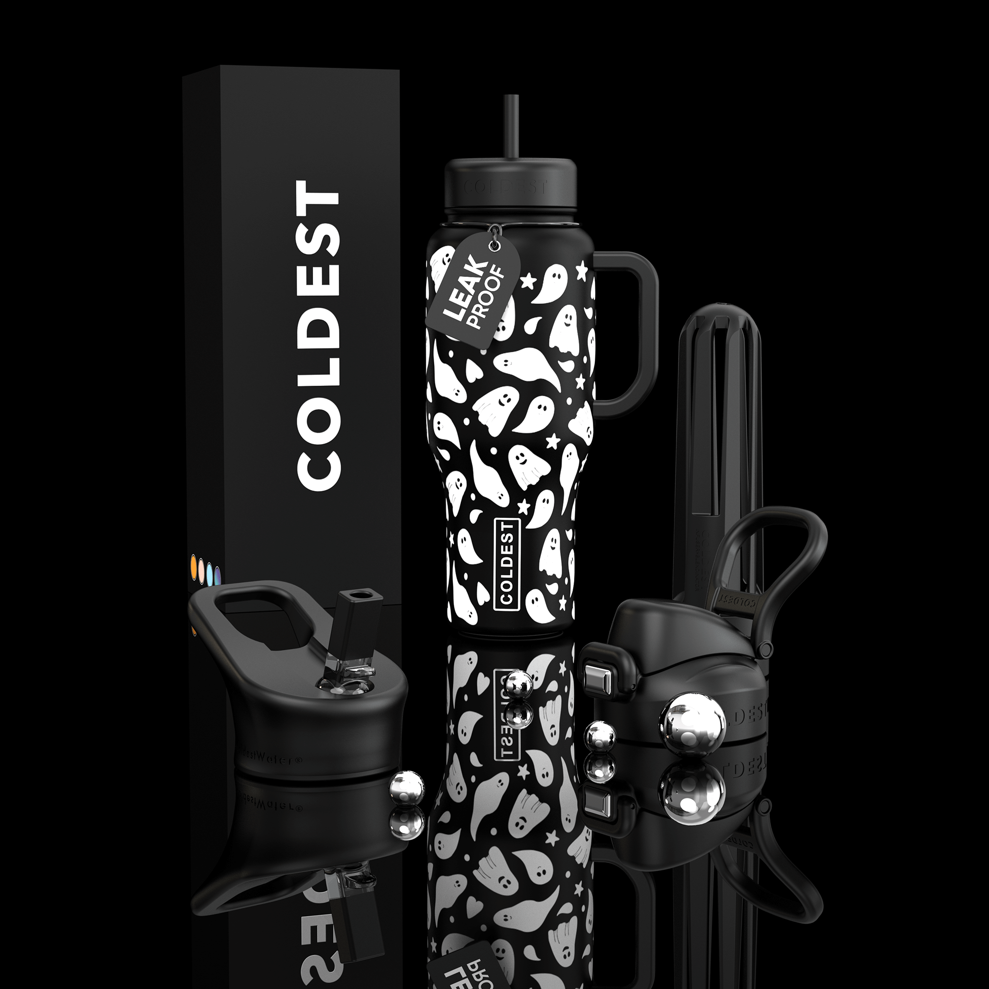 COLDEST 46oz Limitless Ultra v8 | Insulated Water Bottle with 3 Lids