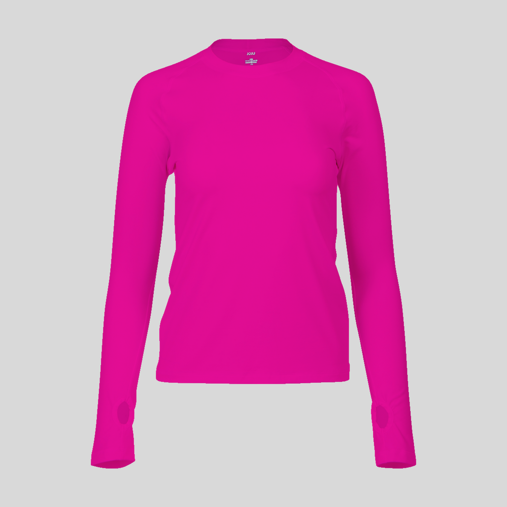 Pink long-sleeve shirt on a gray background