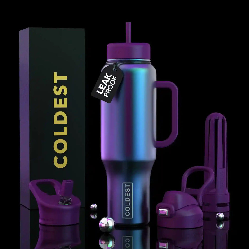 COLDEST 46oz Limitless Ultra v8 | Insulated Water Bottle with 3 Lids