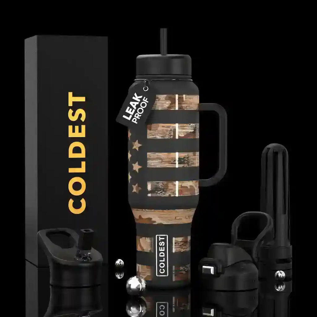 COLDEST 46oz Limitless Ultra v8 | Insulated Water Bottle with 3 Lids