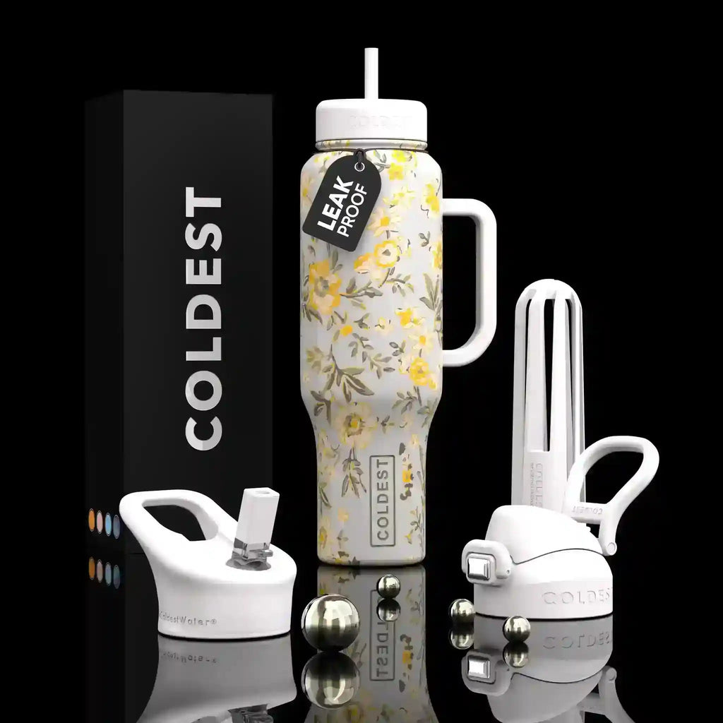 COLDEST 46oz Limitless Ultra v8 | Insulated Water Bottle with 3 Lids