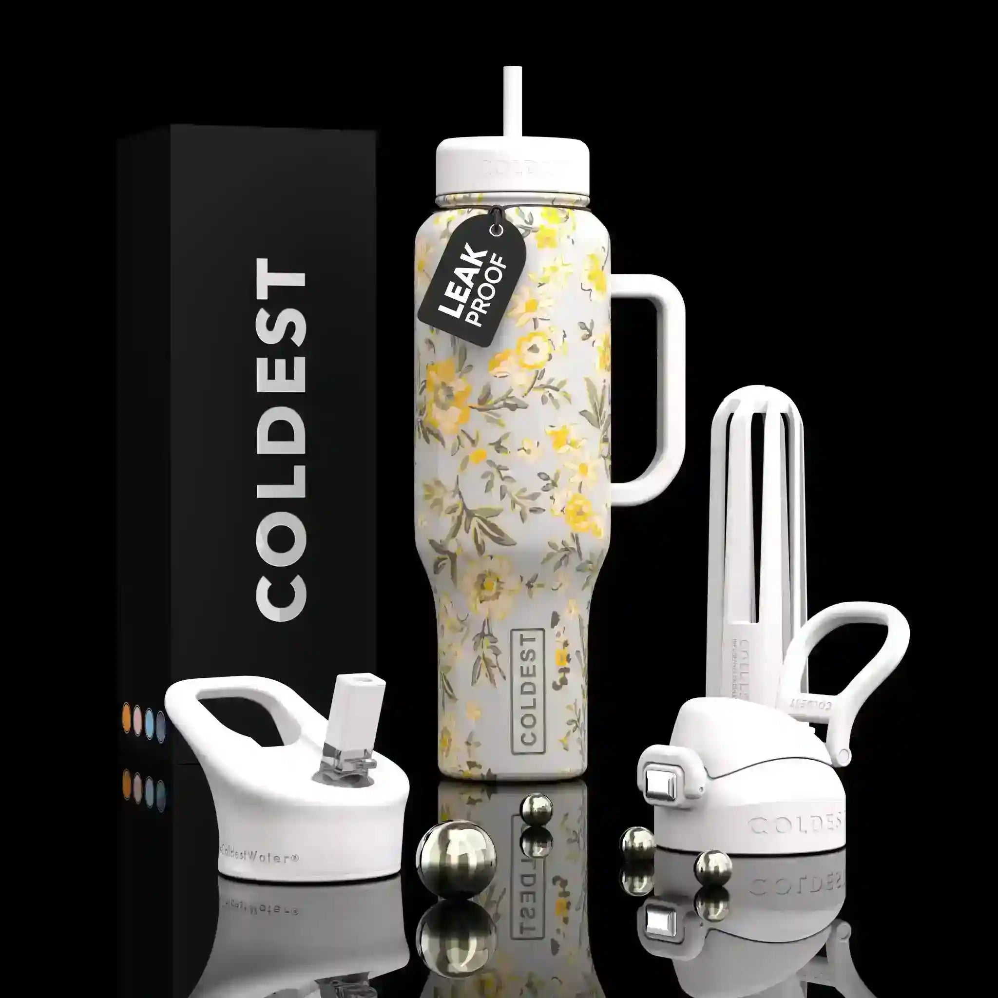 COLDEST 46oz Limitless Ultra v8 | Insulated Water Bottle with 3 Lids