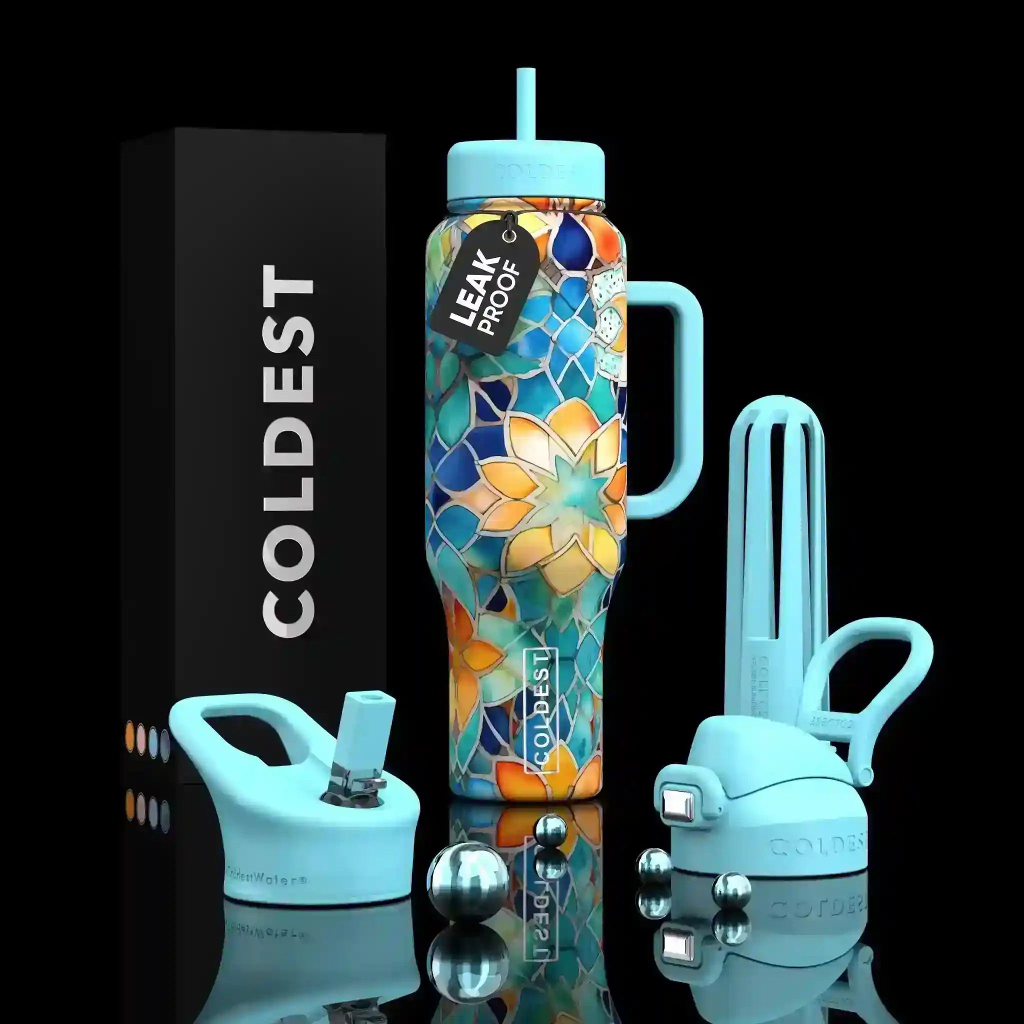 COLDEST 46oz Limitless Ultra v8 | Insulated Water Bottle with 3 Lids
