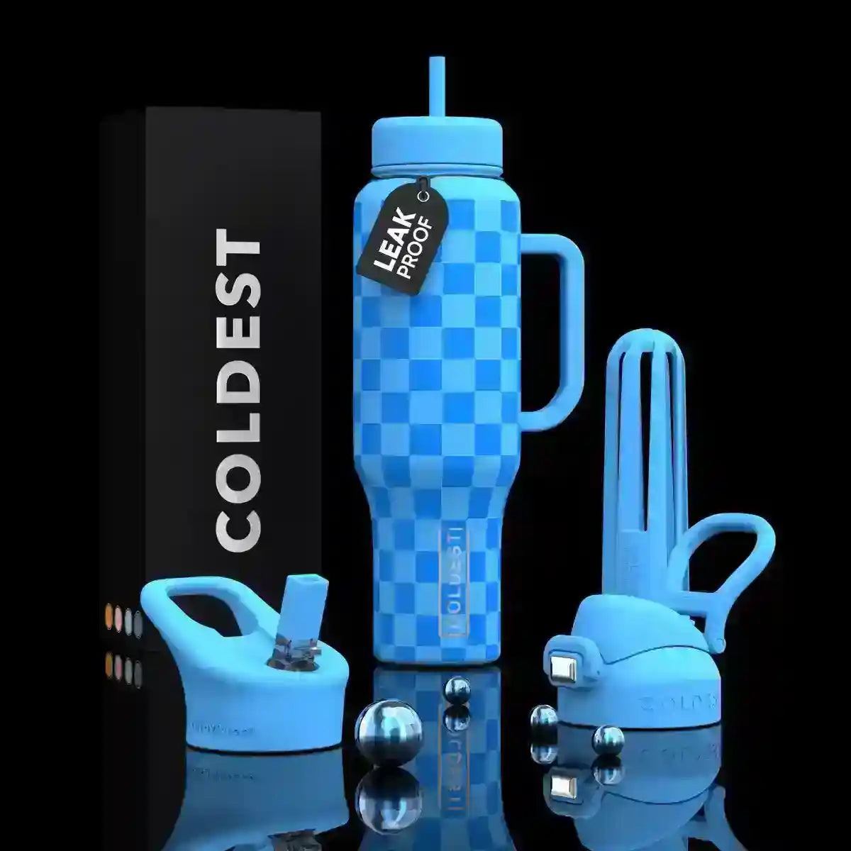 COLDEST 46oz Limitless Ultra v8 | Insulated Water Bottle with 3 Lids